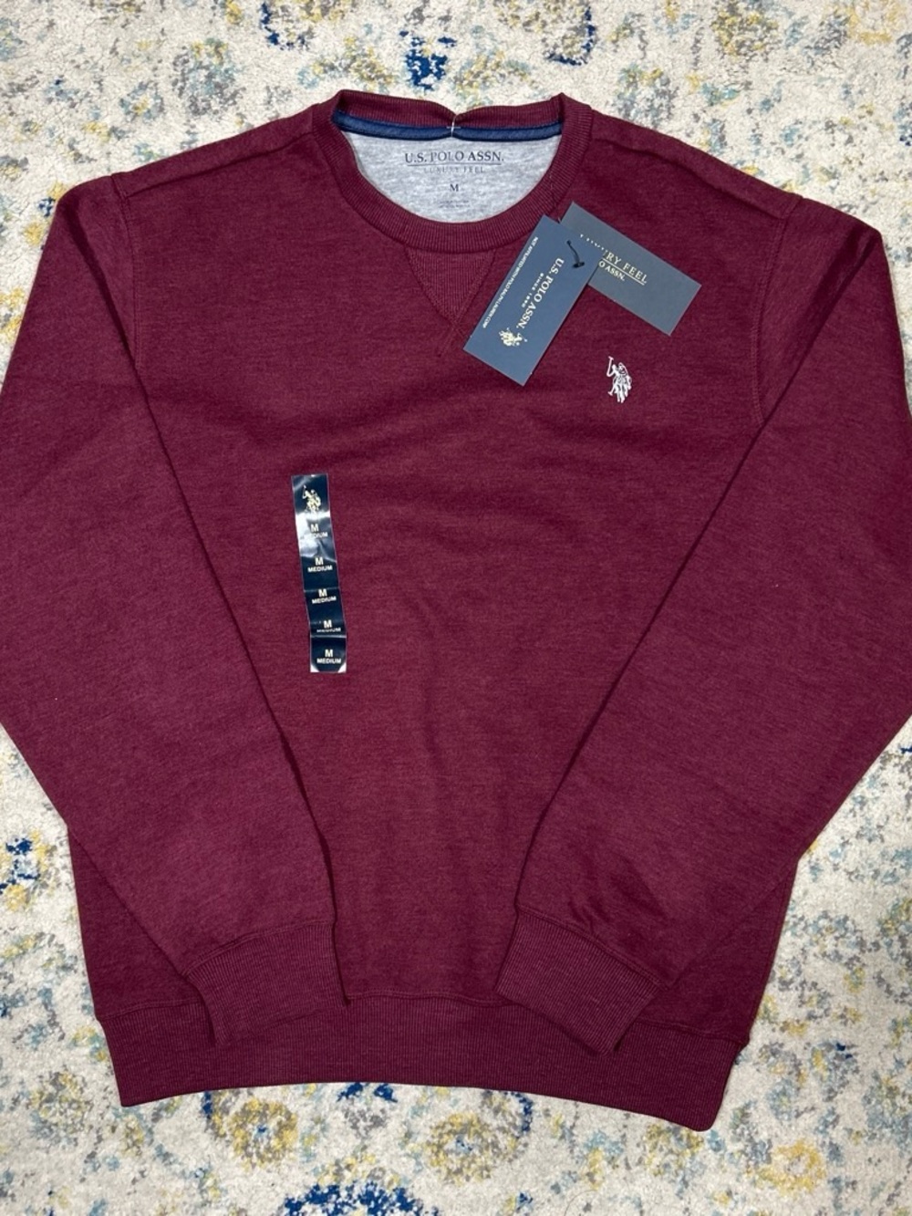 U.S. Polo Assn. Men's Burgundy Crewneck Sweatshirt